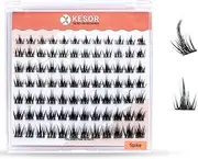 KESOR Lash Cluster Extension DIY (Spike) 84Pcs Premium Quality Soft Thin Band Like Real Lashes C Curl (8-16mm Refill Lashes)