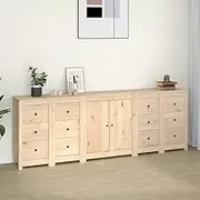 Dining Storage Sideboard 230x35x80 cm Solid Wood Pine