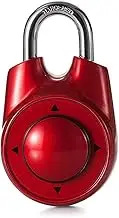 Combination Directional Password Padlock, Portable Luggage Case Anti-Theft Security Locker Door Lock Door-Padlocks, One Directional Padlock Speed Dial Set-Your-Own red