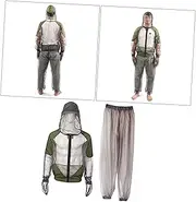 Mesh Hooded Suits Body net Anti- Clothes camo Poncho Gardening Protective Suit Jacket with Hood Suit Full Body Suit mesh Suit Blazer Clothes Net Clothes Breathable Mosquito Jacket