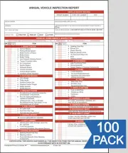 Annual Vehicle Inspection Report Form. 100-PACK. 3-Ply Carbonless. DOT Compliant