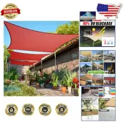 Rectangular Shade Sail 6' x 12' - Heavy Duty Red Canopy for Stylish Outdoors