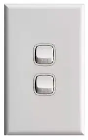 HPM EXCEL WEATHERPROOF 2-GANG SWITCH 10A 1-Pole Vertical, Flush Mount WHITE