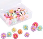 30 Pieces Flower Pushpins Flower Thumb Tacks Decorative Floret Push Pins Colorfu