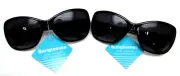 2 Pack Women's Black Sunglasses LCVL 22 08 BLK FWG 100% UV Protection