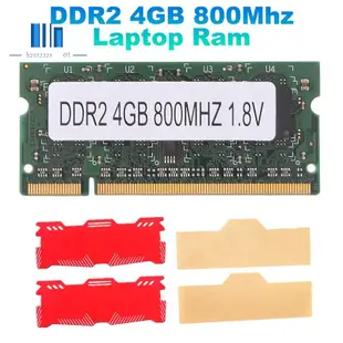 4gb DDR2 筆記本電腦內存 + 冷卻背心 800Mhz 適用於英特爾 AMD 筆記本電腦內存 Ram