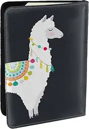 [JEJEA] Llama Print Travel Organizer Credit Cards Case Passport BookPassport Holder Cover Wallet forTraveling,, Black, One Size