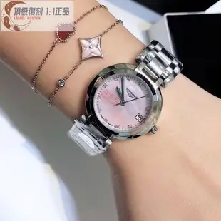 高端 浪琴Longines心月系列女士手錶鋼帶商務男錶男士手錶腕錶手錶圈口鑲鑽手錶石英機芯石英錶