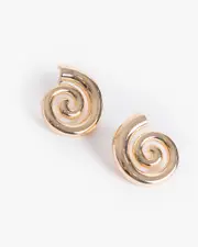 Gold Spiral Stud Earrings
