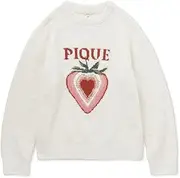 gelato pique(ジェラート ピケ) PWNT235069 Women's Strawberry Jacquard Pullover