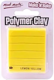 Mont Marte Make n Bake Polymer Clay, Lemon Yellow, 60 g