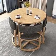 Modern Office Reception Table and Chair Set for Club and Leisure Area Nordic Kitchen and Dining Furniture Set in Dark Gray