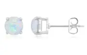 Crislu Opal Cubic Zirconia Stud Earrings 2.0 ctw October birthstone