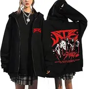 Kpop Stray Kids New Album ATE Hoodie Jacket Felix Hyunjin Bangchan LeeKnow Minho World Tour Zippered Sweatershirt Jacket