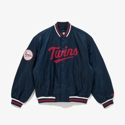 NEW ERA Minnesota Twins MLB Stadium Mens Nylon Bomber Varsity Jacket Asian Fit