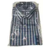 Croft & Barrow Men’s New Dress Shirt. Sz 18.5 34/35 Blue Plaid NWT