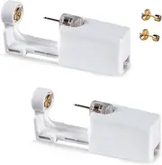 [KISEER] 2 Pcs Disposable Self Ear Piercing Gun Safety Sterile Earing Nose Piercing Gun Kit Tool With Stud (Gold)