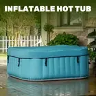 5 Foot Portable Inflatable Square Hot Tub for Sauna Therapeutic Bath Spa Teal
