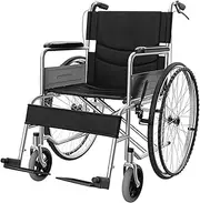 Lightweight Wheelchairs Carbon Steel All Terrain Folding Wheelchair Load 100kg/220lb Manual Wheelchair Transport Wheelchair