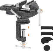 Universal Bench Vise, 3.15 Inch Table Clamp, 360° Swivel Base, Small Home Vice,