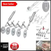Precision Stainless Steel Pastry Knife Set - 5 Wheel Cutter for Perfect Slices