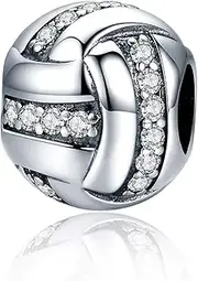 [DOYIS] Volleyball Charms for Pandora Bracelets,925 Sterling Silver Sport Beads Charms, Jewelry for Women Girls Man