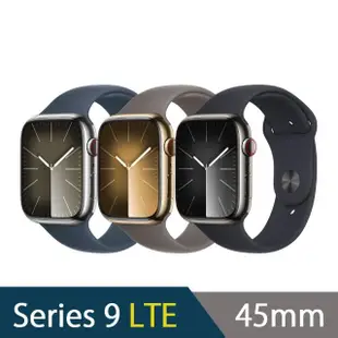 【Apple】Apple Watch S9 GPS+行動網路 45mm(不鏽鋼錶殼搭配運動型錶帶)