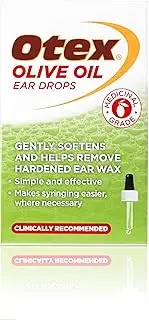 Olive Oil Ear Drops for Hardened Ear Wax, Bottle with Dropper, 10ml