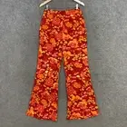 NEW Minx & Moss Pants Womens 10 Multicolour Floral Flare Rayon Zip Summer 53511