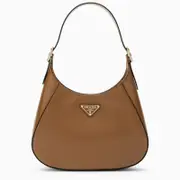 [Prada] Cleo brown leather shoulder bag One size Brown