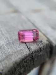1.90 Cts, Hot Pink Tourmaline With Emerald Cut From Afghanistan.