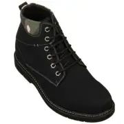 CALTO Men's Invisible 3.2" Height Increasing Elevator Work Style Lace Up Boot