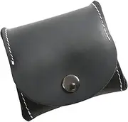 [DEARMAMY] Mini Coin Purse Coin Pouch for Men Small Money Pouch Men Decor Change Wallet Vintage Wallet Vintage Buttons Mini Items for Purse Stylish Mini Purse Coin Container Chocolate Leather