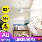 52'' Ceiling Fan Led Ceiling Fans Light Remote Timer 3 Blades 1300mm Home Decor