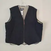 Woolrich Vest Mens Size XL Charcoal Wool Blend Sherpa Lined Zip Up