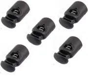 5x Plastic Bag Suitcase Toggle Spring Clasp Stop Single Hole String Cord Locks