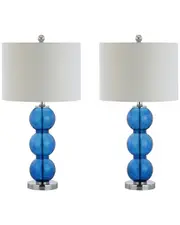 JONATHAN Y Designs Set of 2 Bella 27in Glass Triple-Sphere LED Table Lamps