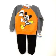 Mickey Mouse Funhouse Toddler Boys' Halloween Mickey Top and Bottom Set - Orange