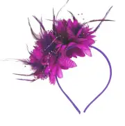 Freya Moody Purple Plum Silk Flower Feather Fascinator Race Day Weddings