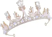 [Beatifufu] Girl's Princess Crown Hair Accessory High-end Alloy Headband Eye-catching Stylish Headdress