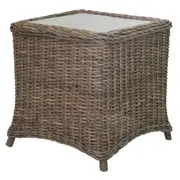Madison Cane/Rattan Side Table - Kubu Grey