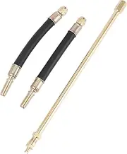 X AUTOHAUX 1Set 180 Degrees Copper Tire Valve Extension with Flexible Plastic 140mm Tyre Valve Stem Extender for Car Motorcycle RV Truck Bike
