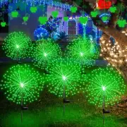 6 Pcs Green Solar Firework Stake Lights 180 LED 8 Modes Waterproof LED Sparkl...