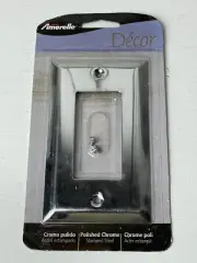 Amerelle Decor Century Chrome Wall Plate Single Rocker Light Switch Cover 161R