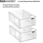 2 x Boxsweden Stackable Organiser Drawer Kitchen Pantry Storage Container Box