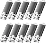 8GB USB 2.0 Stick 10 Pack, MONGERY USB 2.0 Sticks Bulk Thumb Drives Memory Stick Jump Drive with LED Light for Storage and Backup (8GB 10 Pack Black)