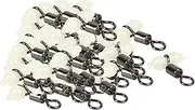 100 Pieces Fishing Swivels with Glow Beads Fishing Line Hook Connector Luminous Swivel Snap for Sea Fishing Catfish Rig