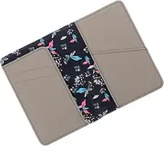 [Baluue] PU Leather Travel Passport Holder Compact Document Organizer for Car Document Holder Passport Case Lightweight Stylish Design Floral Pattern