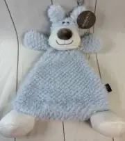 NWT Demdaco Nat Jules Damien Blue Plush Rattle Lovey Dog Baby Blanket Boy Gift