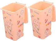 TINEASUR 2pcs Plastic Pencil Holder Office Stationery Holder Cup Mini Garbage Trash Bin